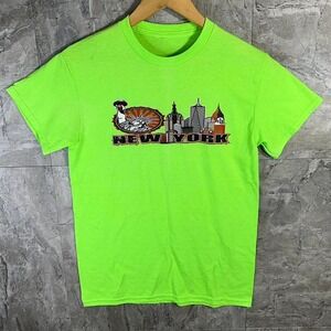 Neon‎ green New York City skyline tee Woman's Small